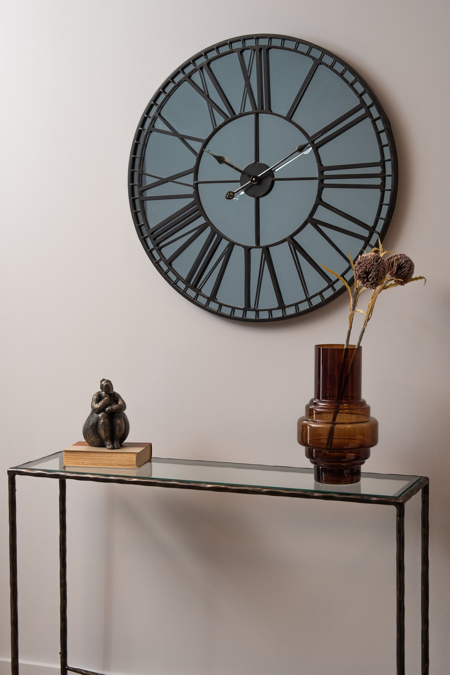 Skeleton Mirror Wall Clock