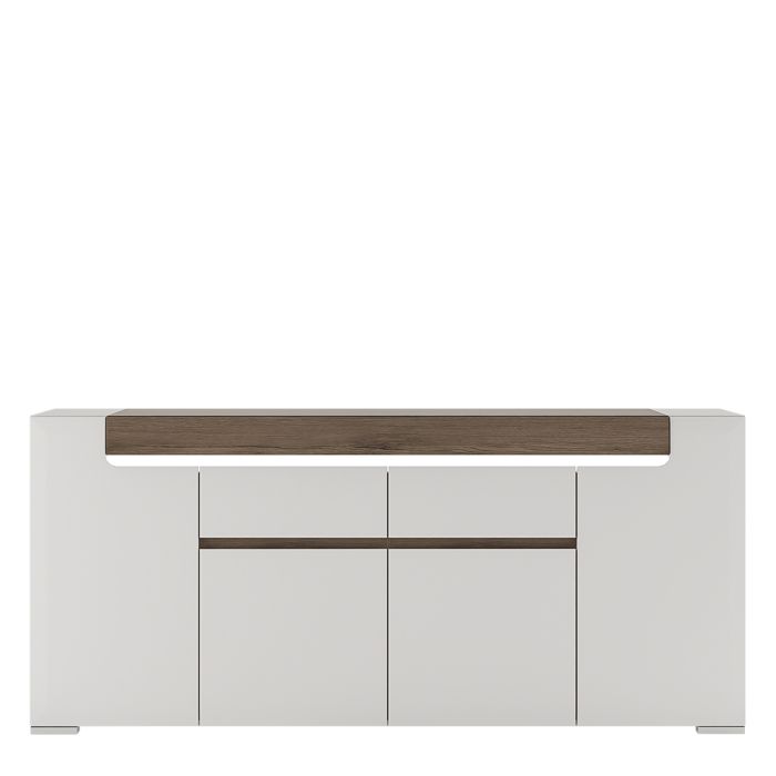 Toronto Wide 4 Door 2 Drawer Sideboard (inc. Plexi Lighting)