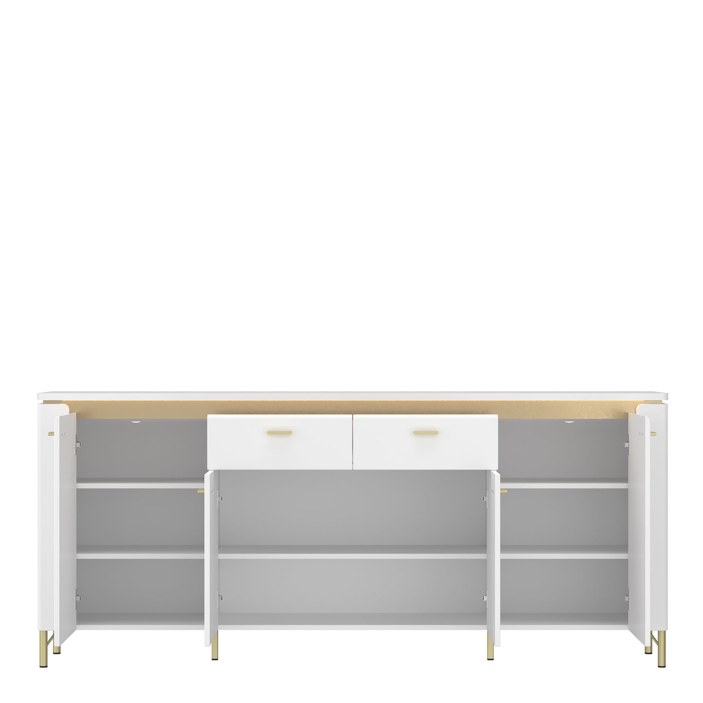 Lazio Sideboard 2 Door 4 Drawer in Alpine White/White Gloss