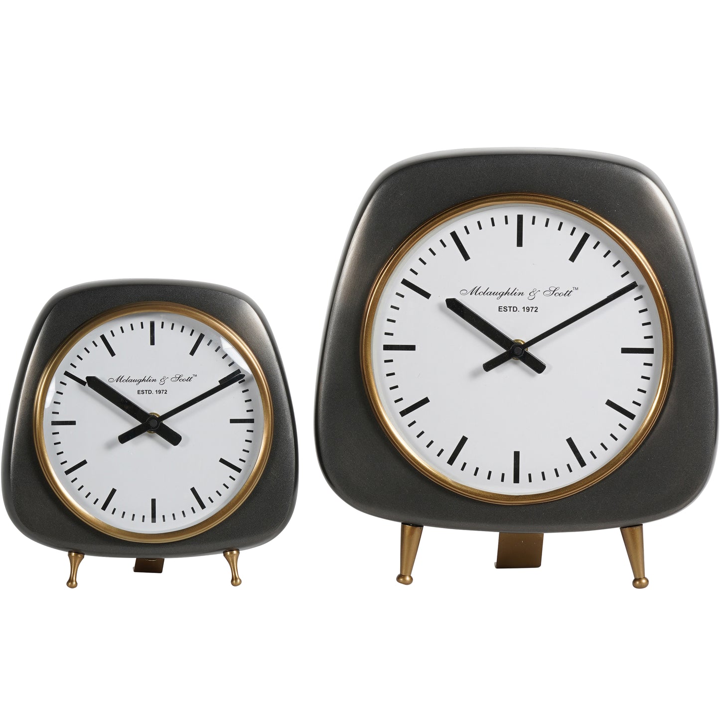 Mid Century Style Aluminium Table Clock