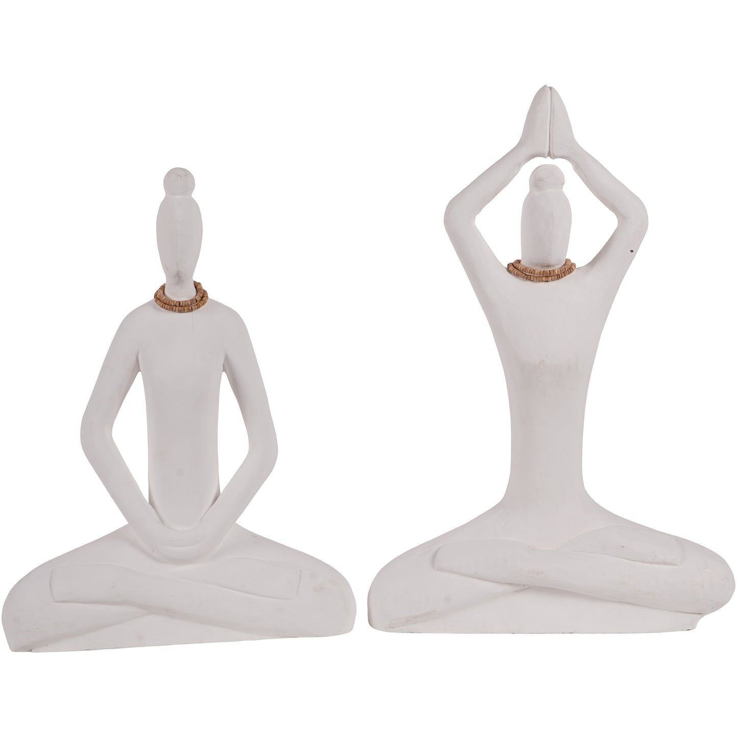 Hand Carved Yoga Lady White Small