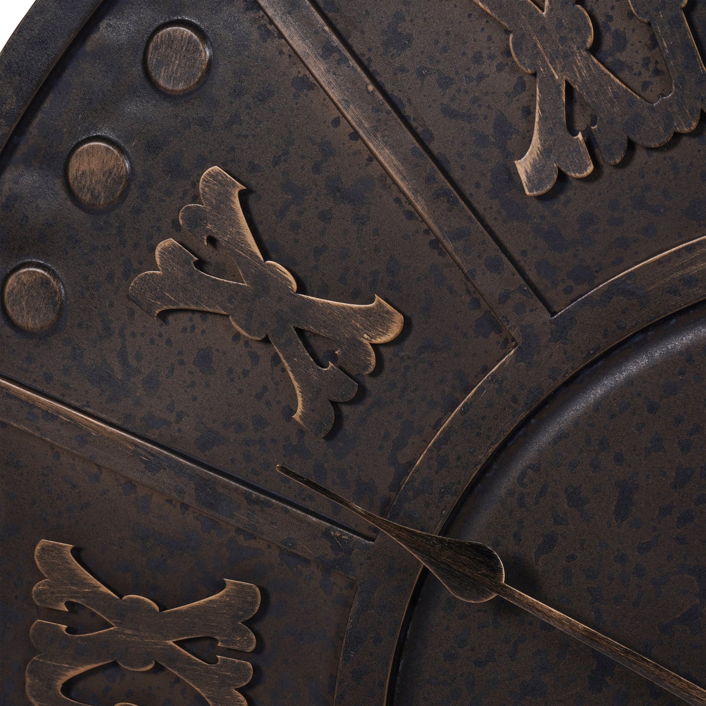 Dempsey Antique Black Metal Outdoor Wall Clock