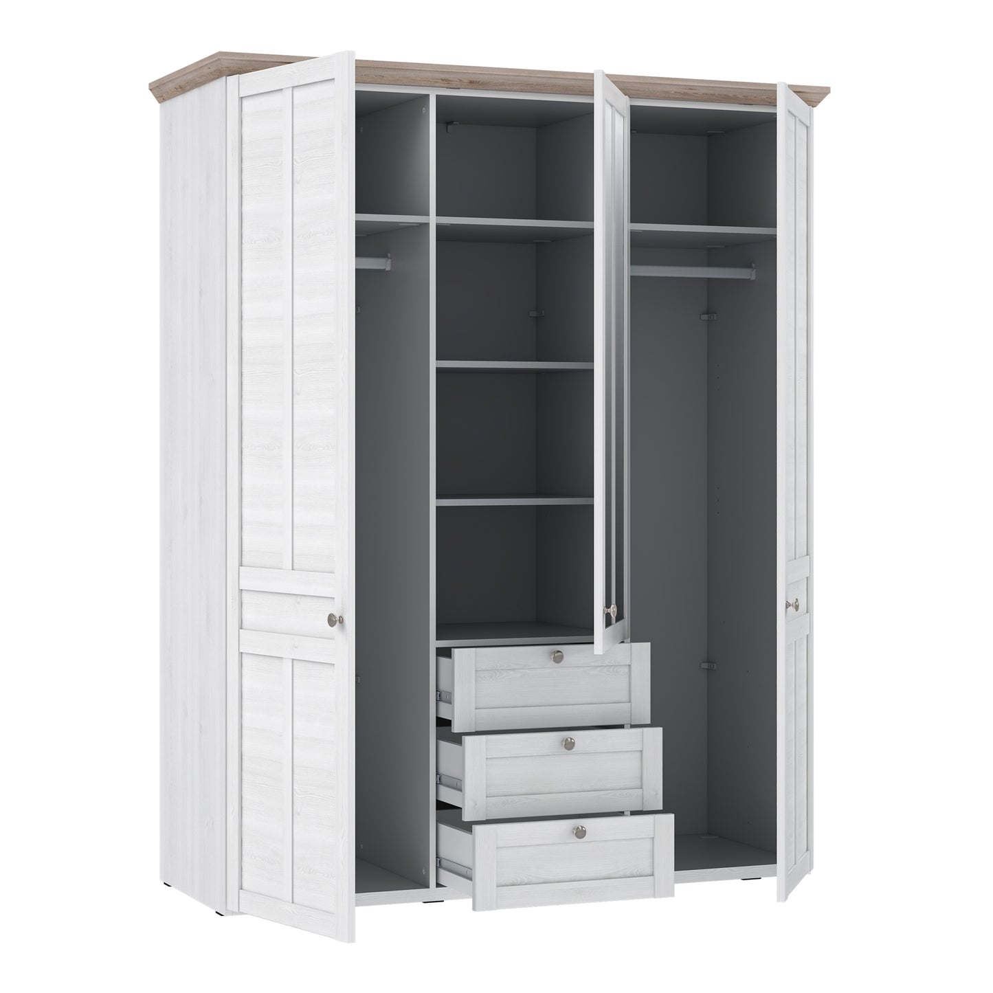 Illoppa Wardrobe in Snowy Oak/Oak Nelson