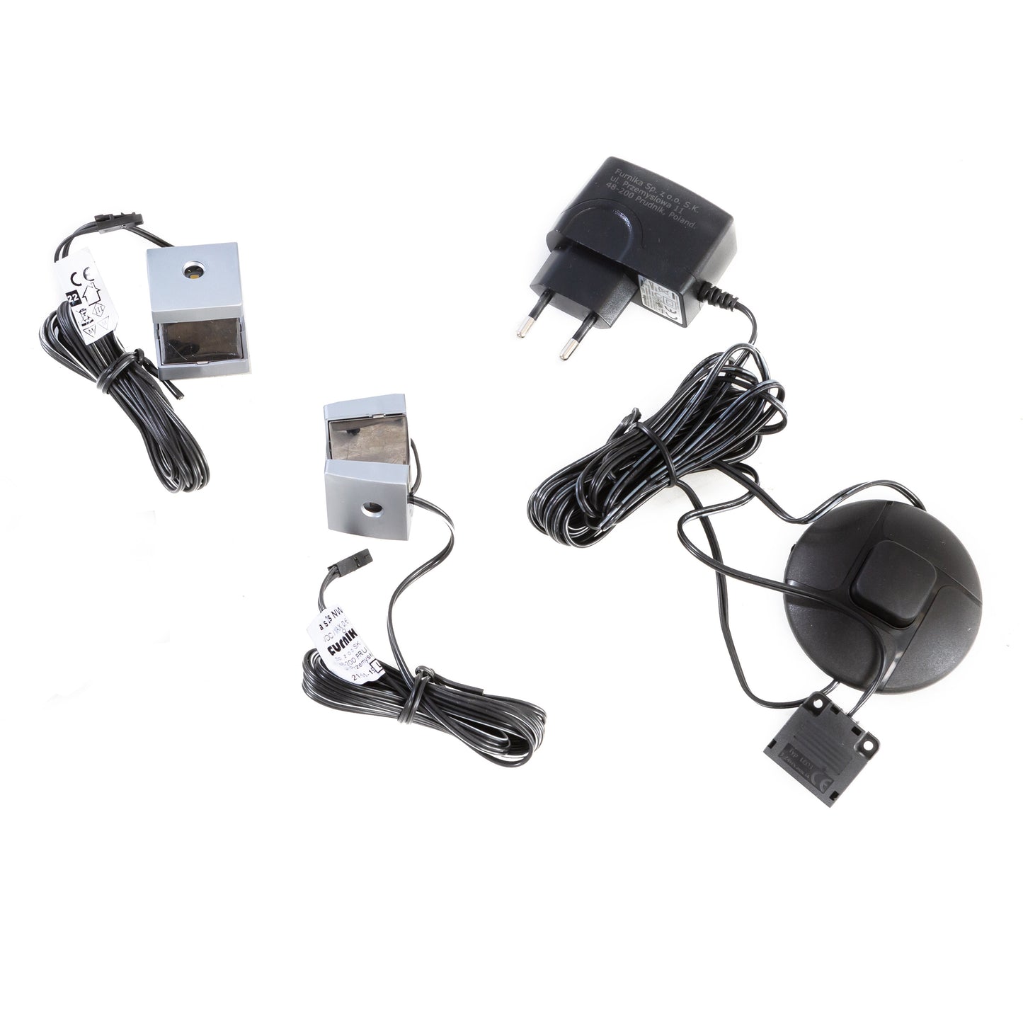 Wensley Display Cabinet with 2 Doors 2 Drawers and 2 Glass Doors in Light Grey and Oak