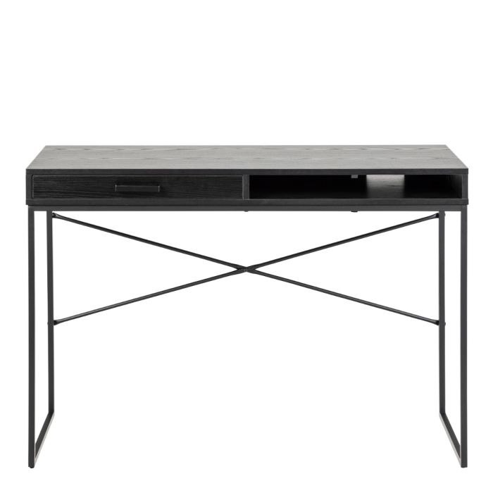 Seaford 1 Drawer Office Desk in Ash Black