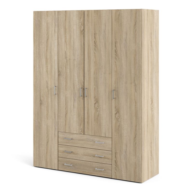 Space Wardrobe 4 Doors 3 Drawers in Oak 2001