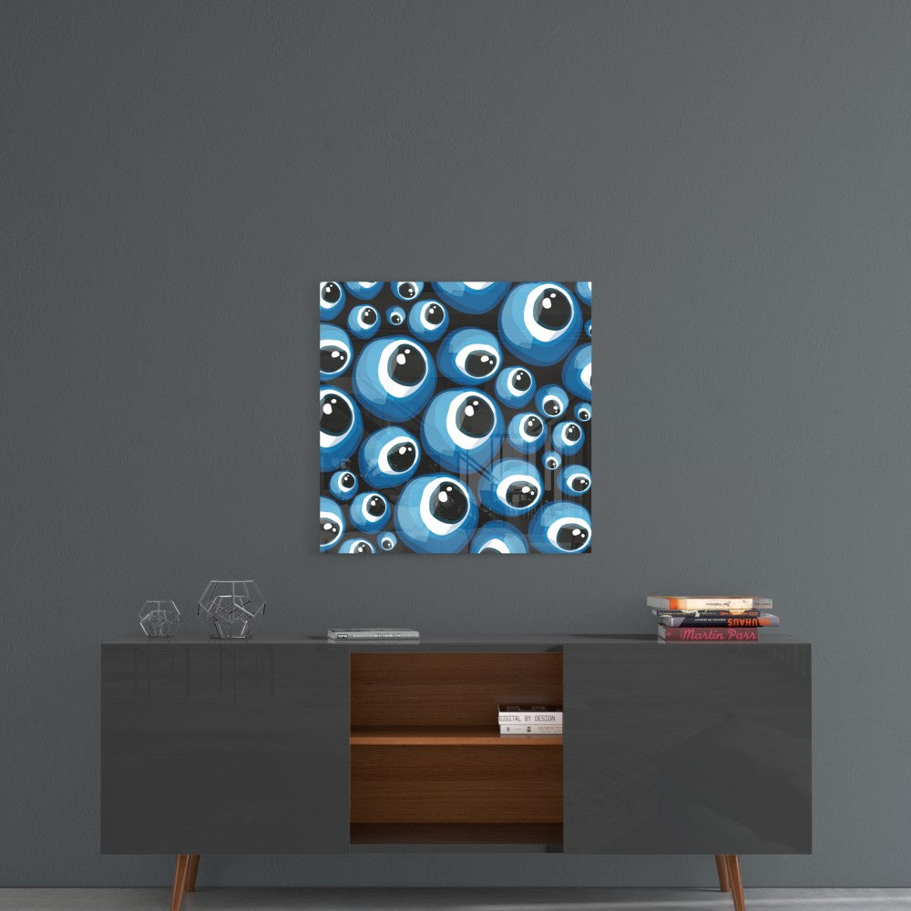 Blue Evil Eye Beads Glass Wall Art