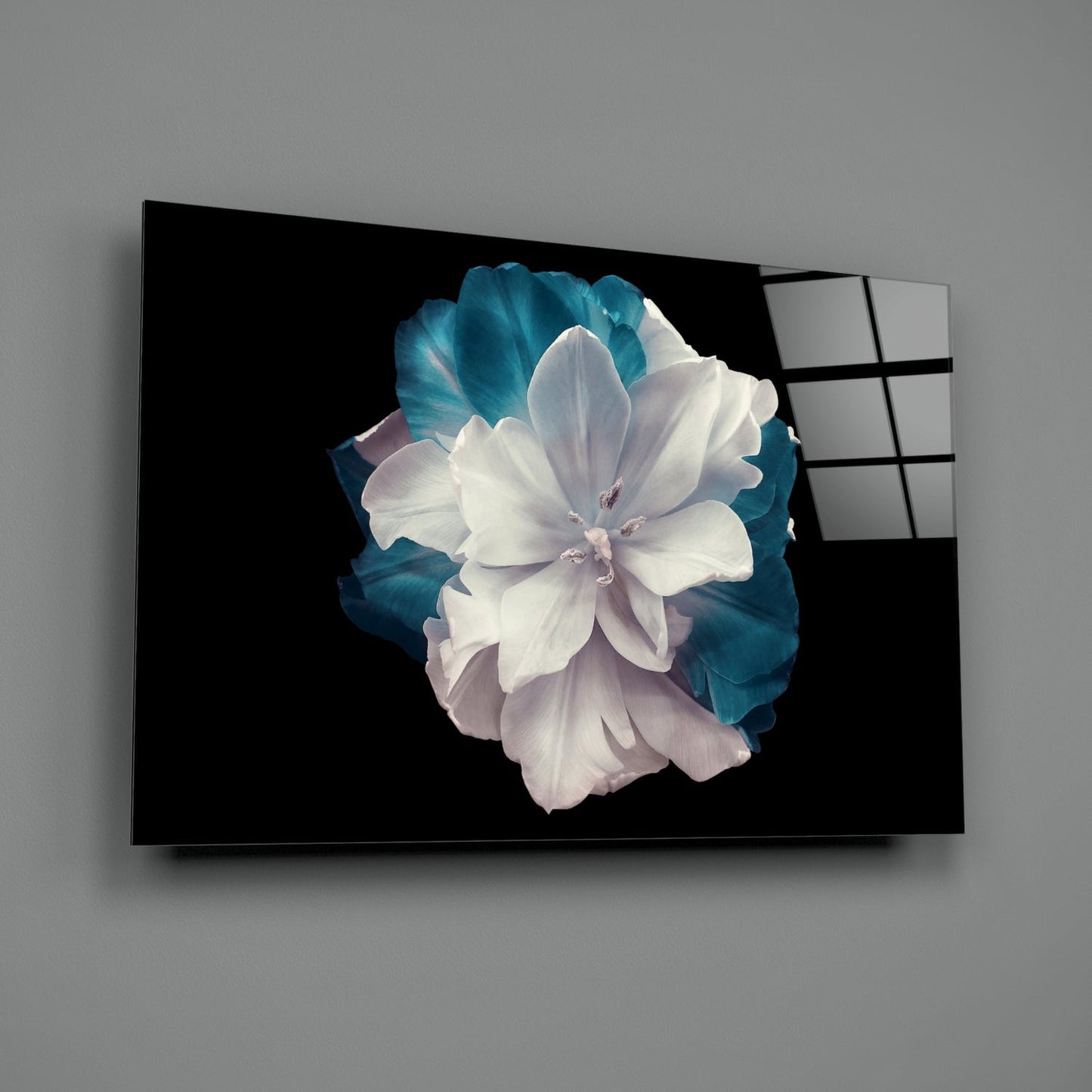 Blue Flower Glass Wall Art