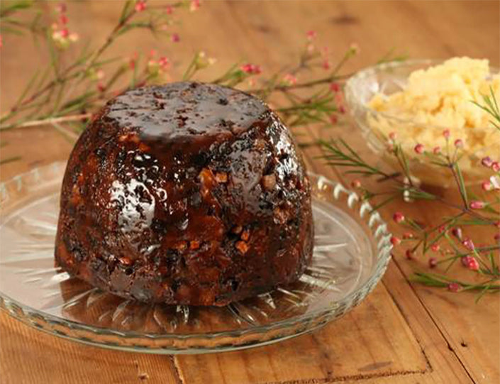 Plum Pudding with Brandy Cream