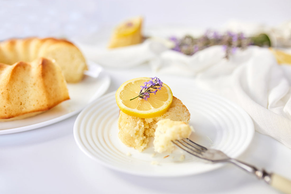 Lavender Shortbread with Lemon Curd Dip