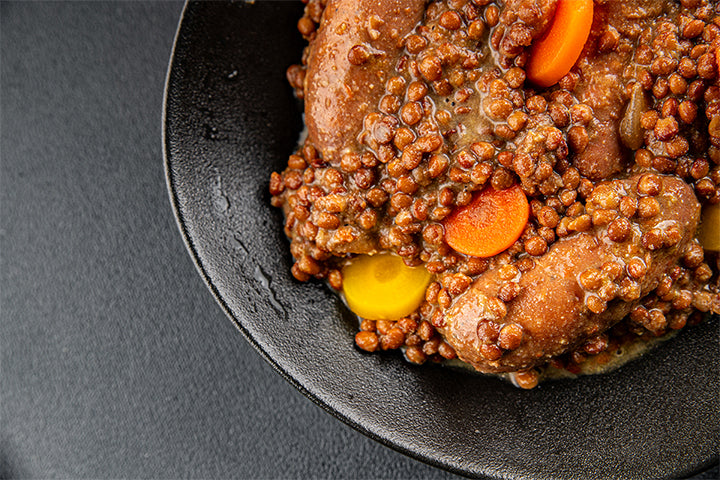 Braised Lentils with Chorizo and Carrot