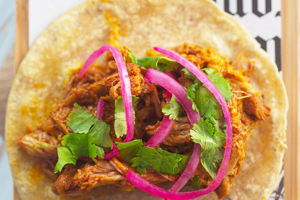 Pork Shoulder Tacos with Pickled Red Onion