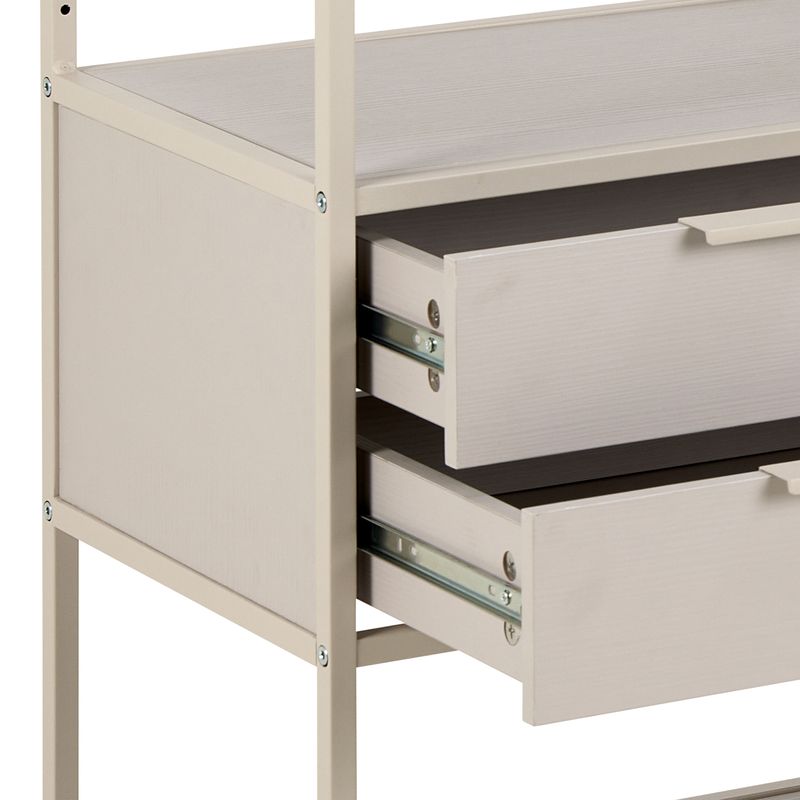 Seaford Grey Storage Unit with 2 Drawers and 3 Shelves