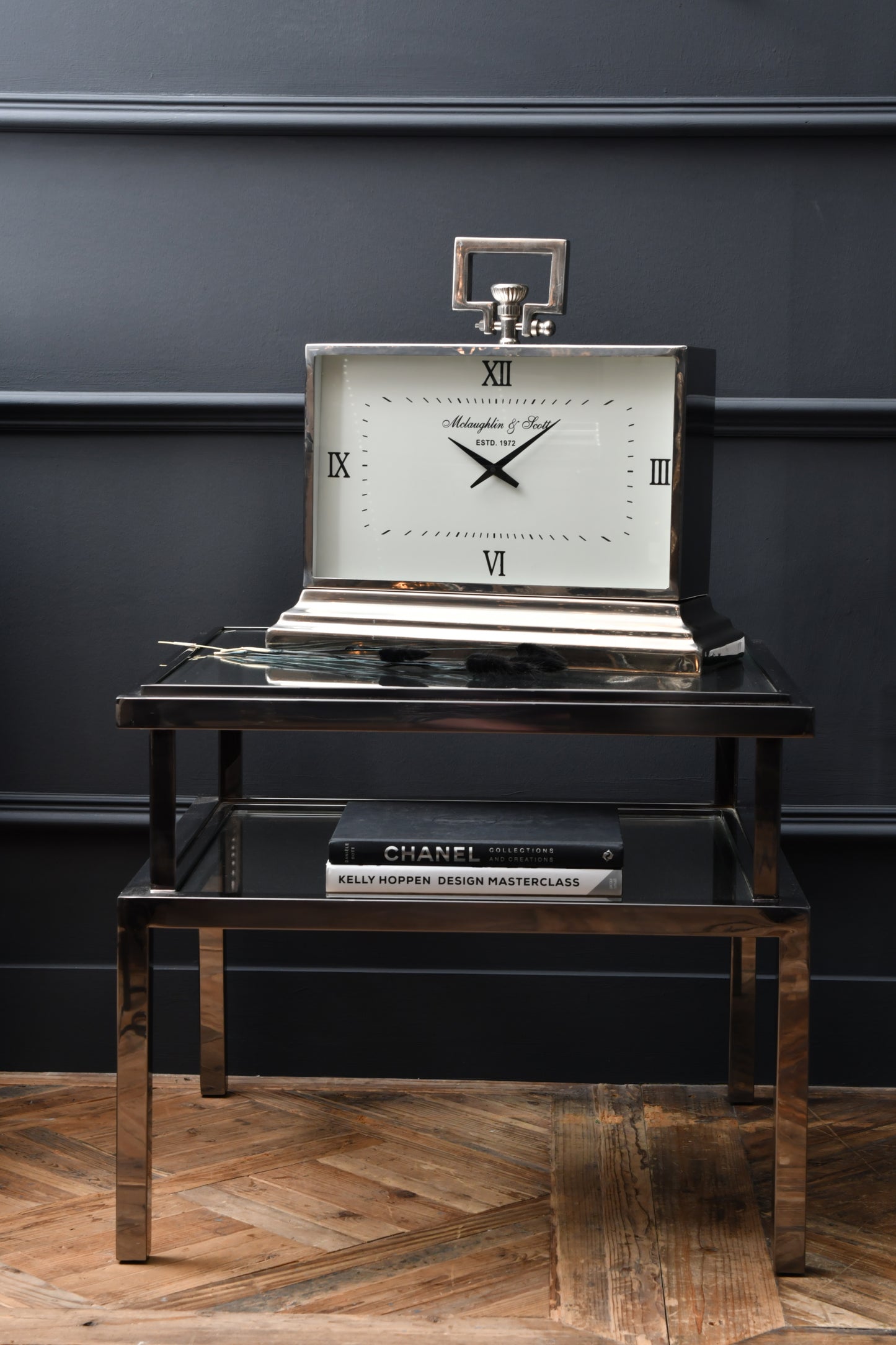 Latham  Aluminium Rectangular Clock With Roman Numerals