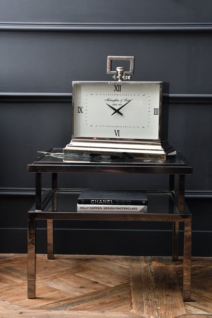 Latham  Aluminium Rectangular Clock With Roman Numerals