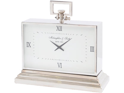 Latham  Aluminium Rectangular Clock With Roman Numerals