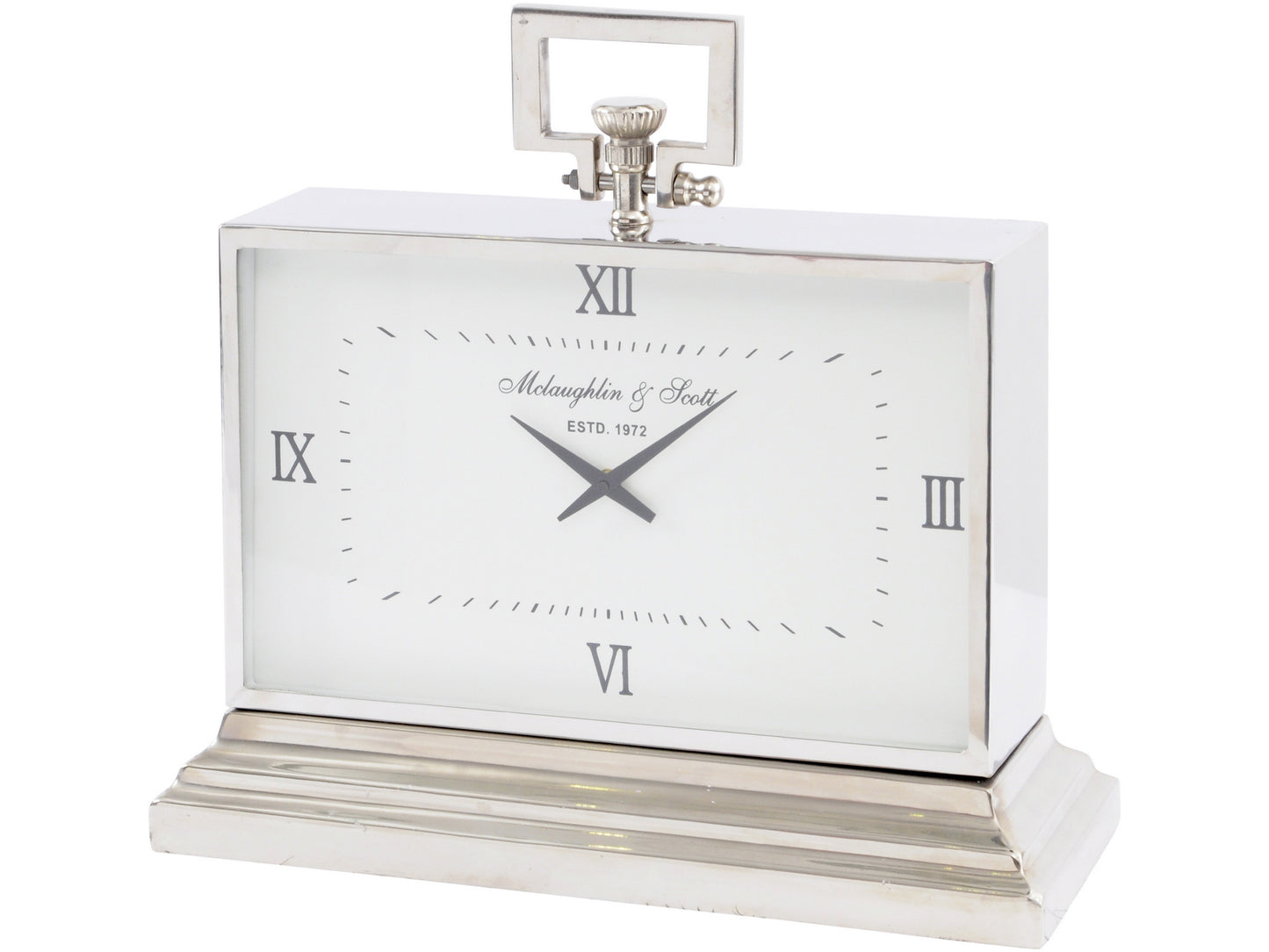Latham  Aluminium Rectangular Clock With Roman Numerals