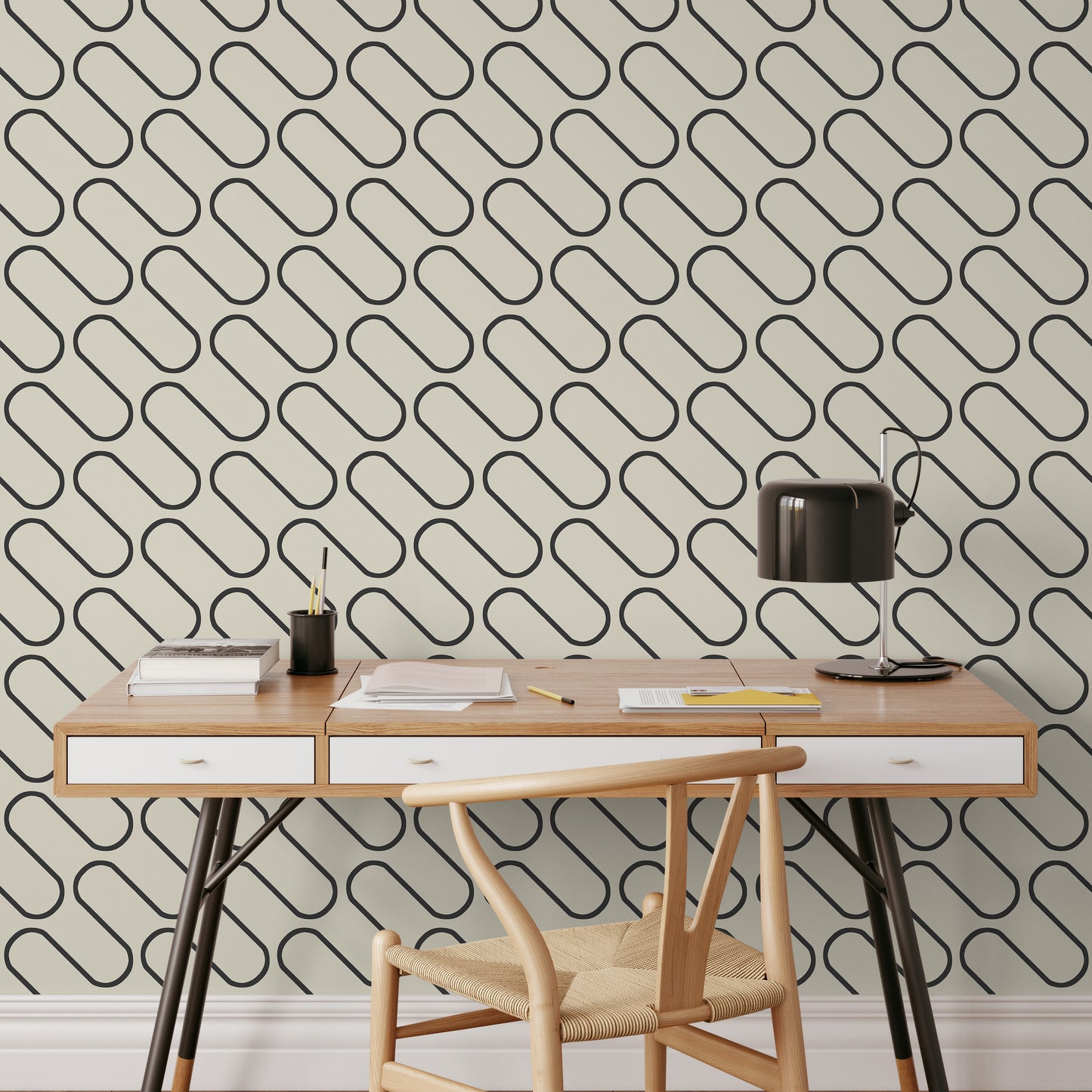 Catherine Lansfield Linear Curve Geometric Wallpaper