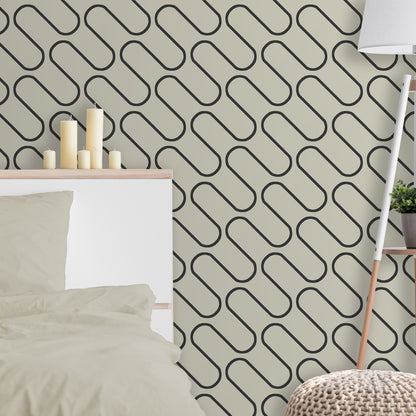 Catherine Lansfield Linear Curve Geometric Wallpaper