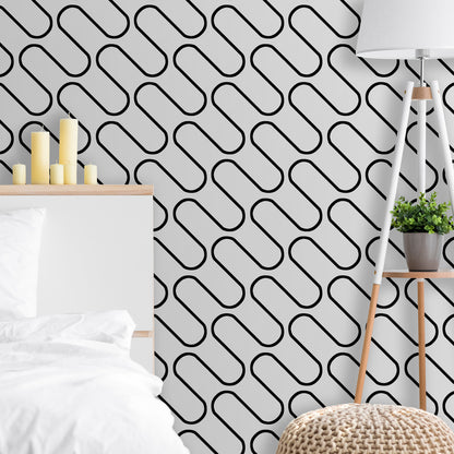 Catherine Lansfield Linear Curve Geometric Wallpaper