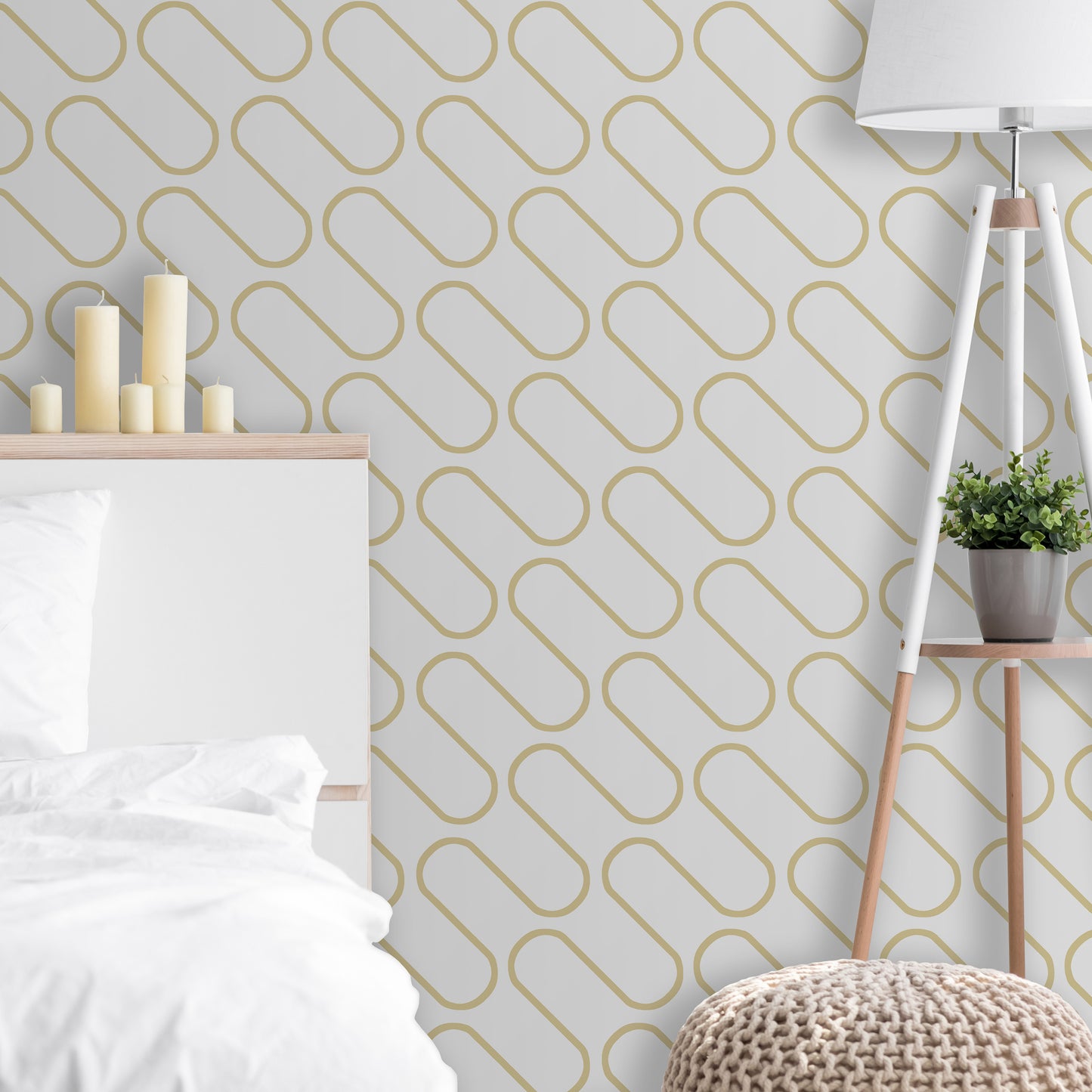 Catherine Lansfield Linear Curve Geometric Wallpaper