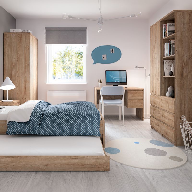 Fribo Tall Narrow 3 Drawer Bookcase