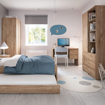 Fribo Tall Narrow 3 Drawer Bookcase