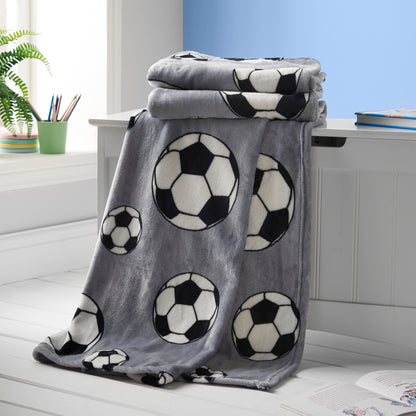 Catherine Lansfield Cosy Football Fleece Blanket Throw