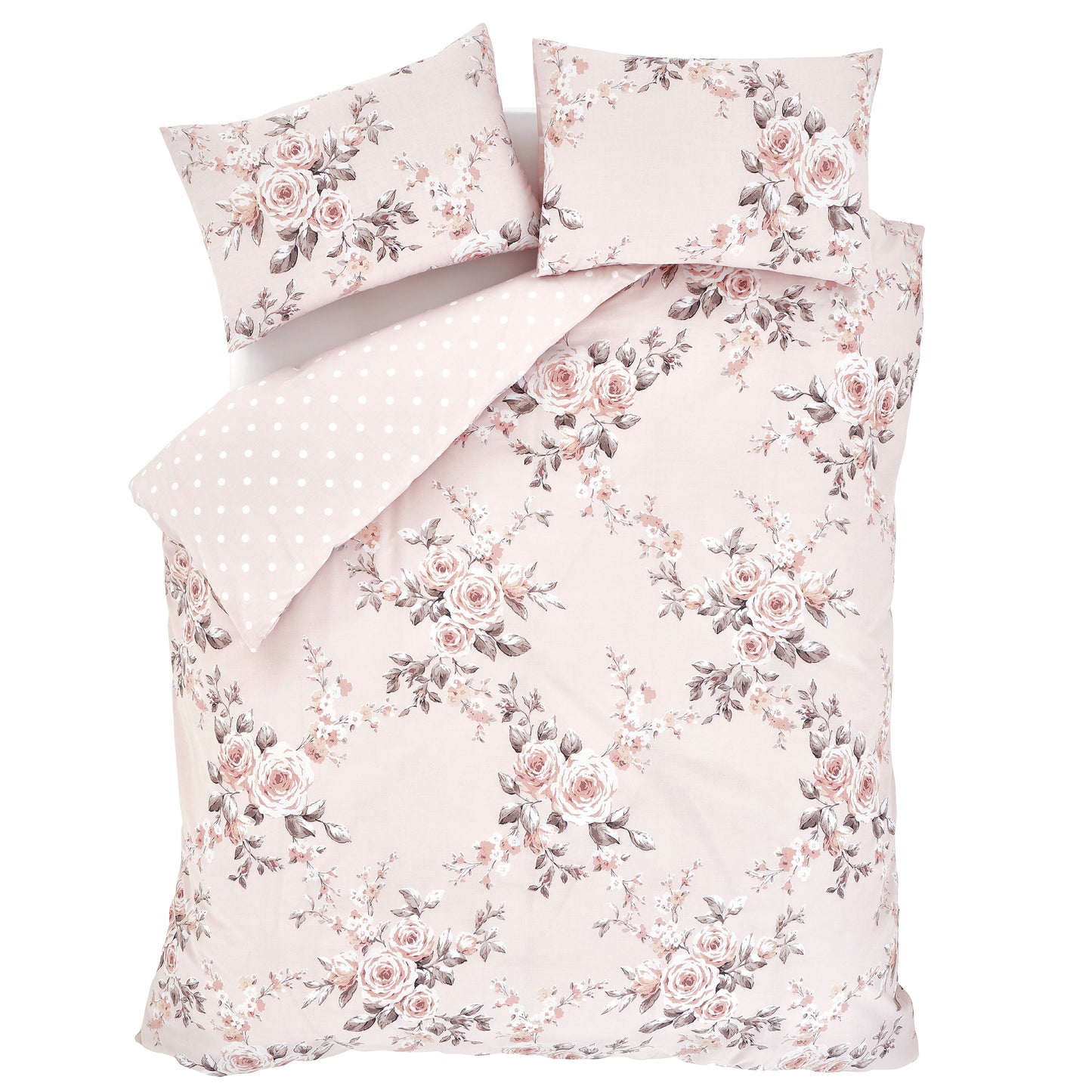 Catherine Lansfield Canterbury Floral Reversible Duvet Cover Set with Pillowcases