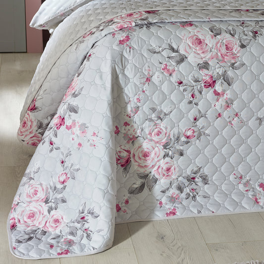 Catherine Lansfield Canterbury Floral Reversible Quilted Bedspread