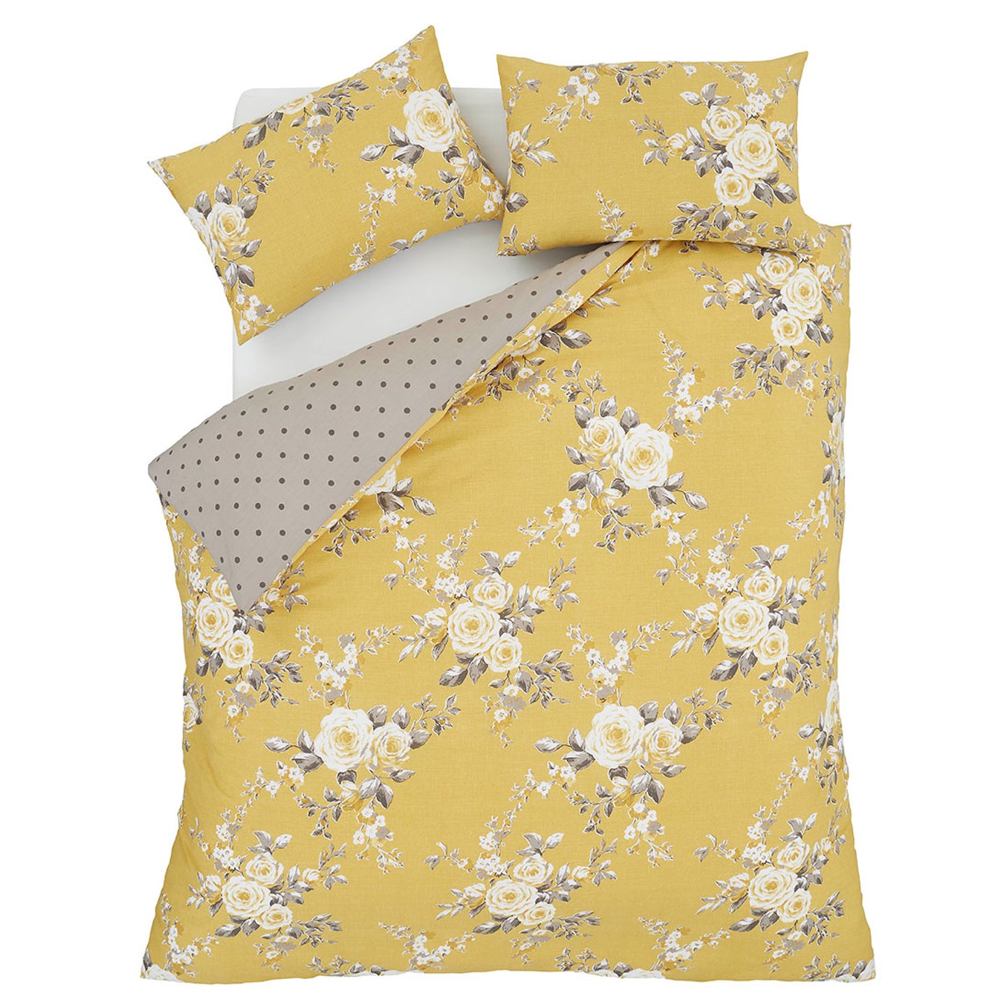 Catherine Lansfield Canterbury Floral Reversible Duvet Cover Set with Pillowcases