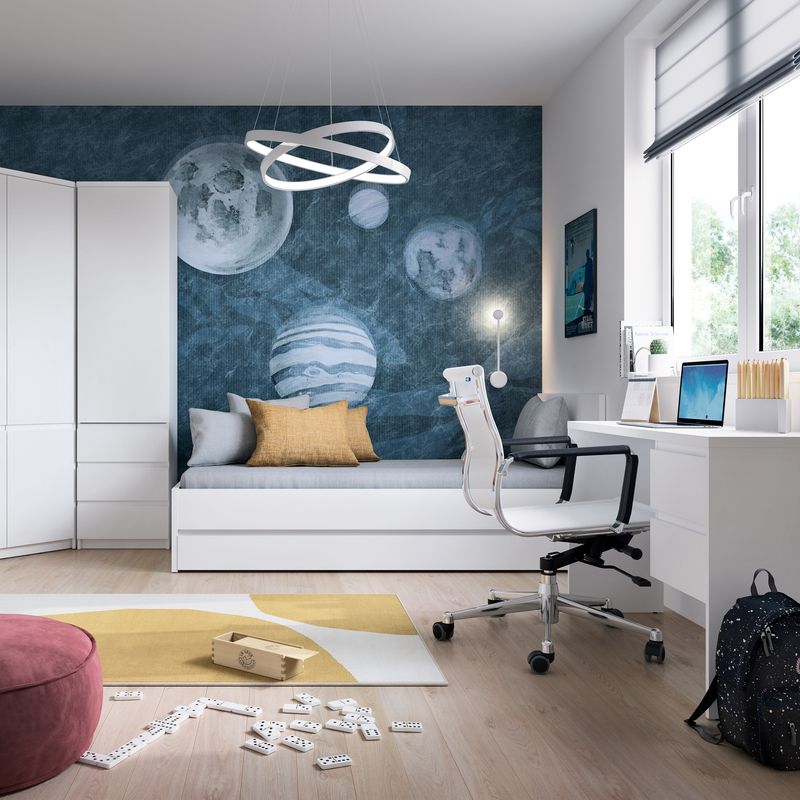 Fribo 1 Door 1 Drawer Twin Pedestal Desk