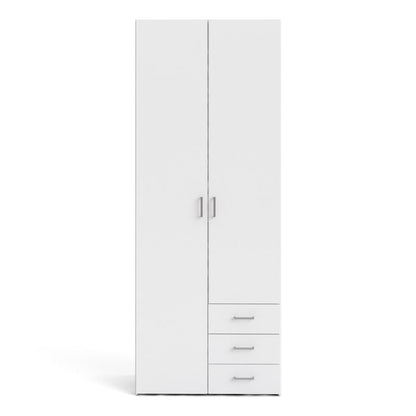 Space Wardrobe 2 Doors 3 Drawers in White 2001