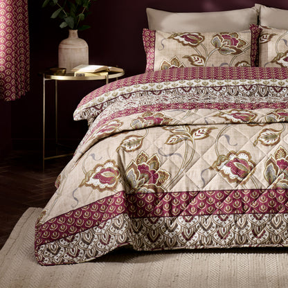 Catherine Lansfield Kashmir Paisley Floral Reversible Quilted Bedspread