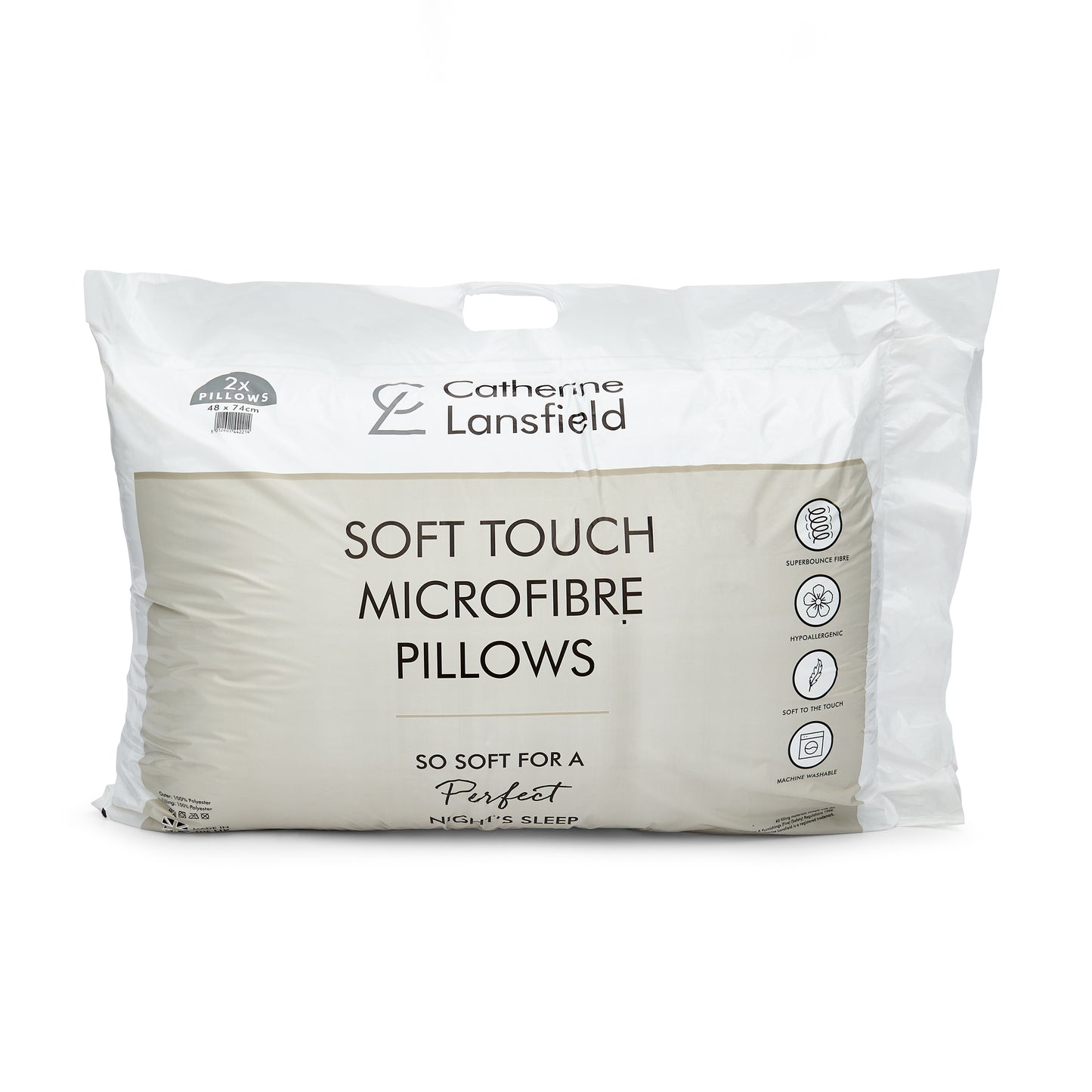 Catherine Lansfield Touch Of Down Hollowfibre Fill Pillow Pairs