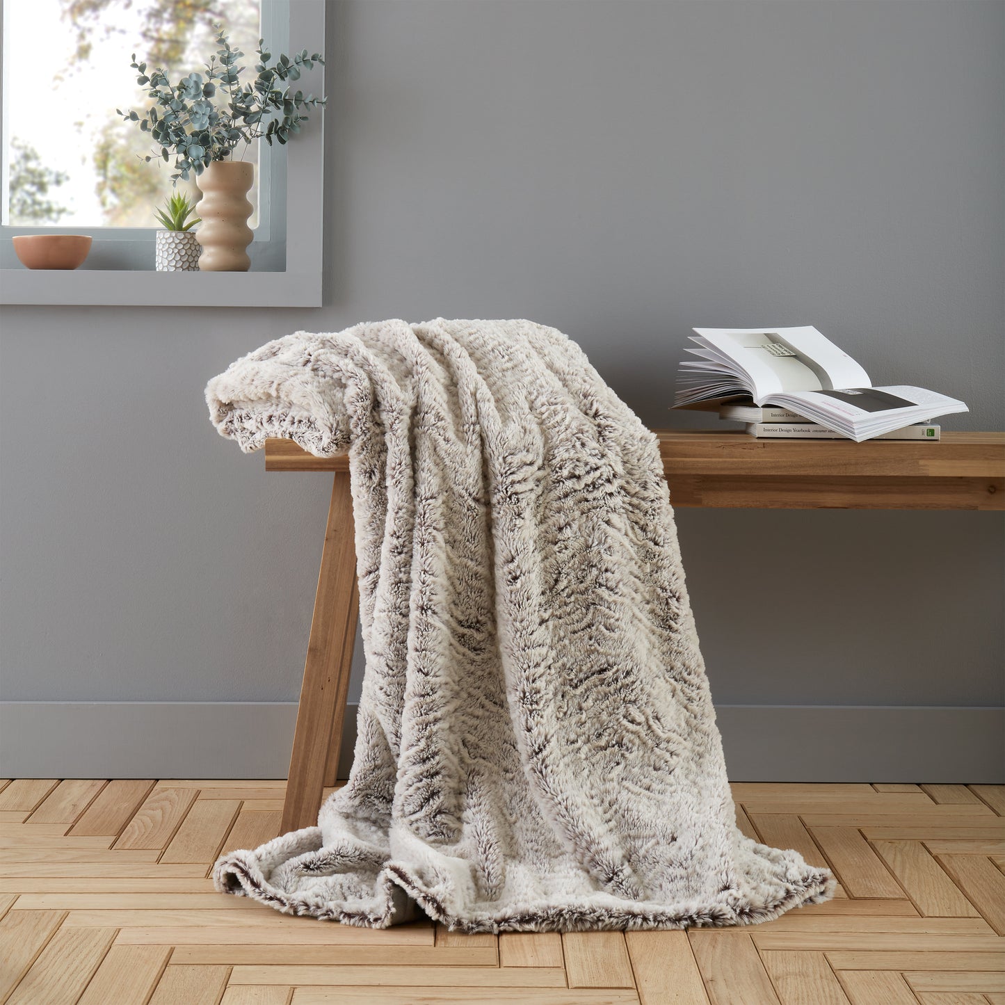 Catherine Lansfield Wolf Faux Fur Blanket Throw