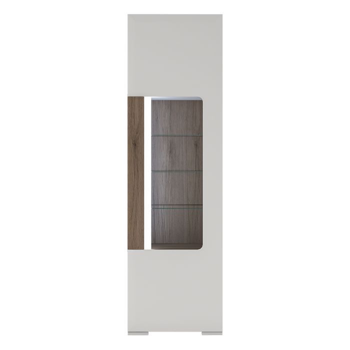 Toronto Tall Narrow Glazed Display Cabinet with Internal Shelves (inc. Plexi Lighting)