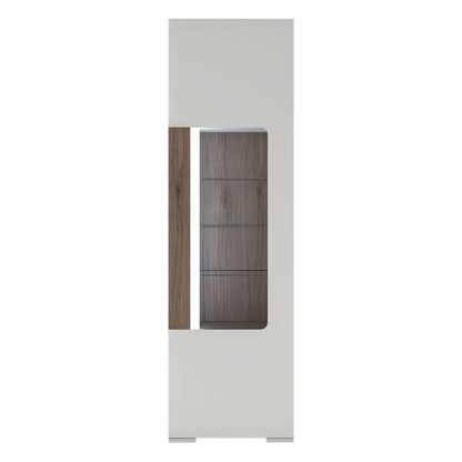 Toronto Tall Narrow Glazed Display Cabinet with Internal Shelves (inc. Plexi Lighting)