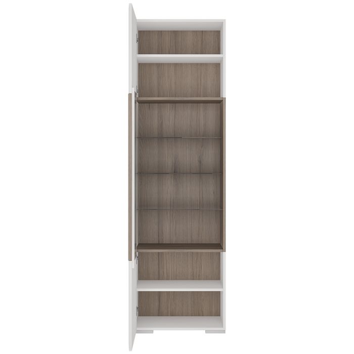 Toronto Tall Narrow Glazed Display Cabinet with Internal Shelves (inc. Plexi Lighting)