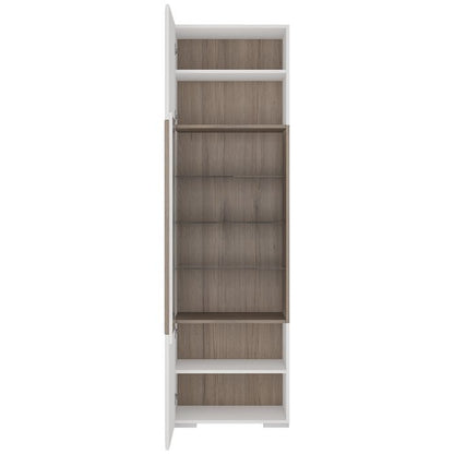 Toronto Tall Narrow Glazed Display Cabinet with Internal Shelves (inc. Plexi Lighting)