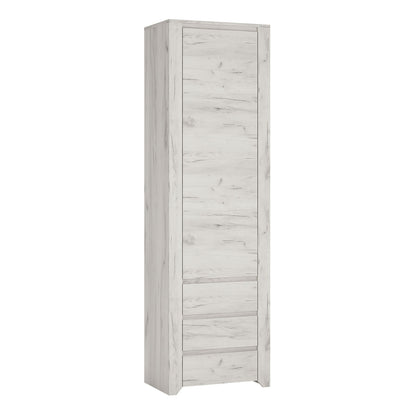 Angel Tall Narrow One Door 3 Drawer Narrow Cupboard