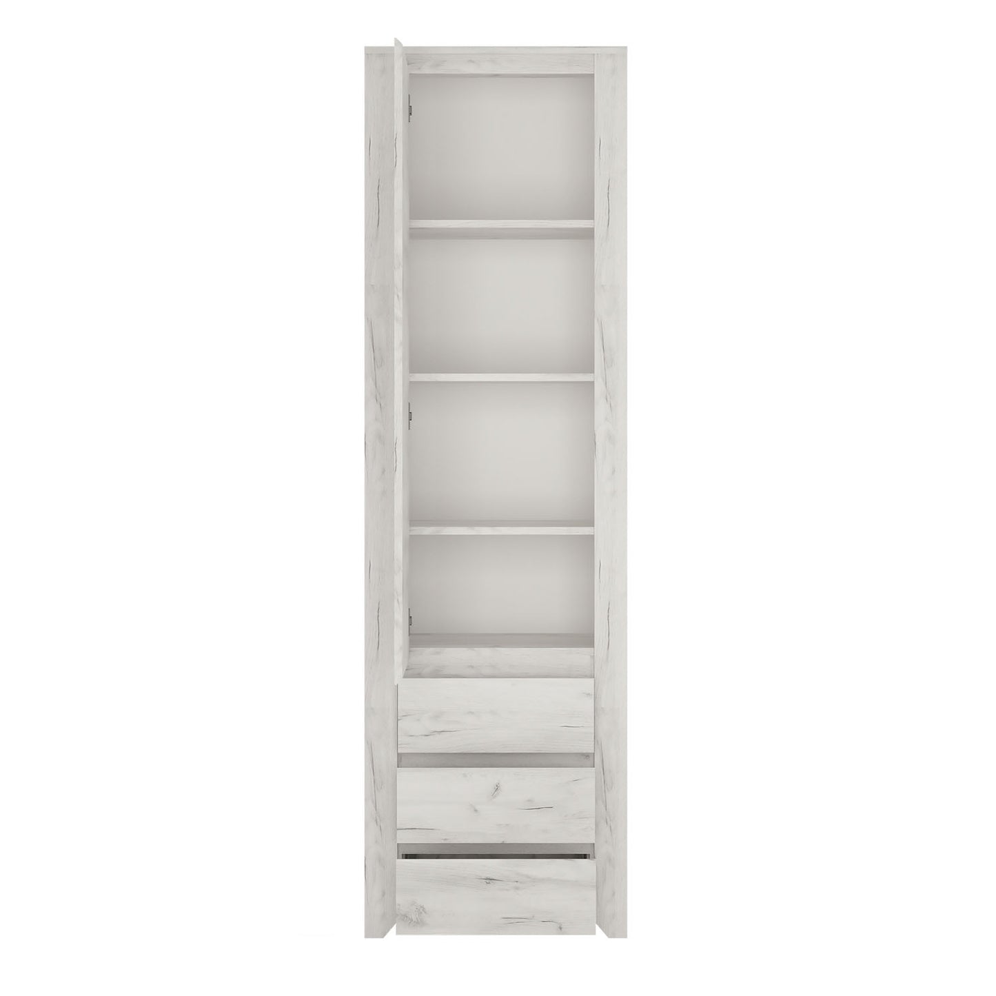 Angel Tall Narrow One Door 3 Drawer Narrow Cupboard