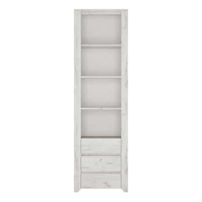 Angel Tall Narrow 3 Drawer Bookcase