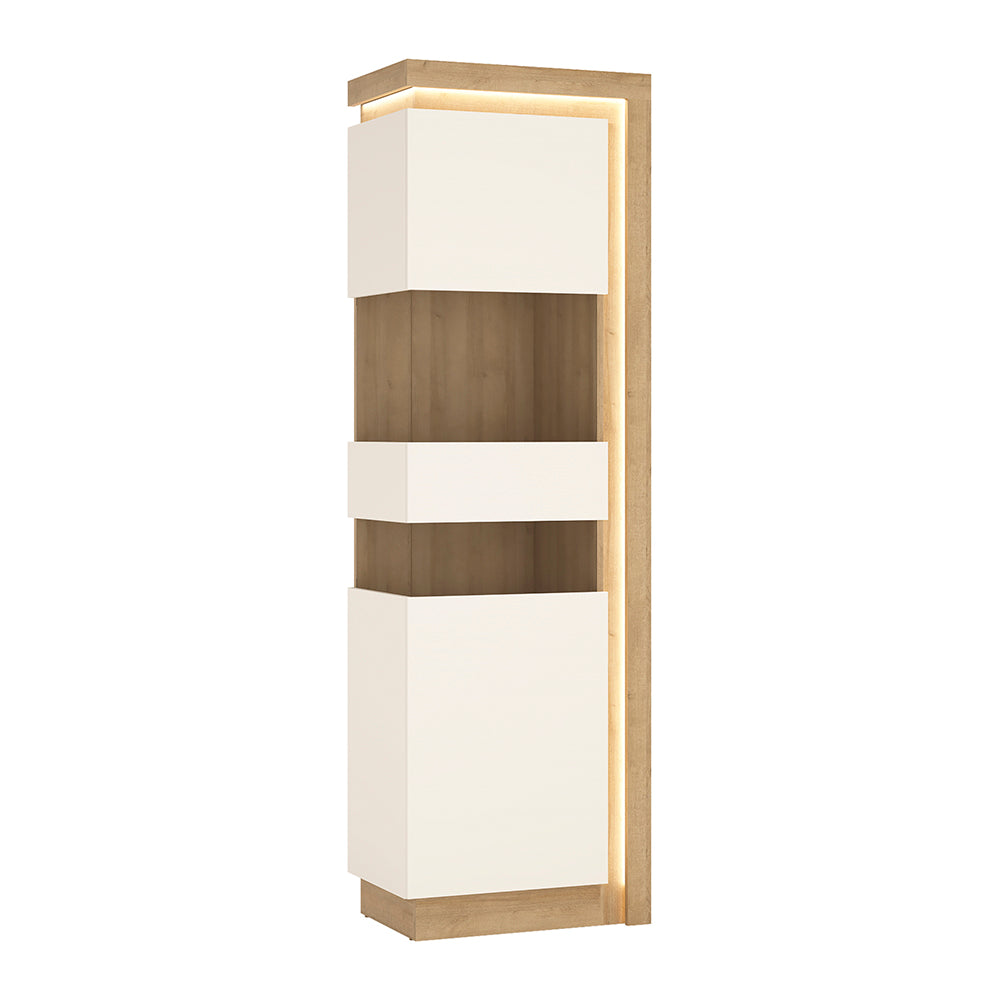 Lyon Tall Narrow Display Cabinet (LHD) (including LED lighting)