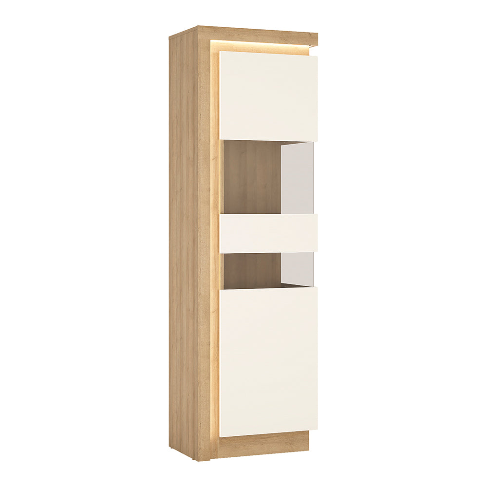 Lyon Tall Narrow Display Cabinet (RHD) (including LED lighting)