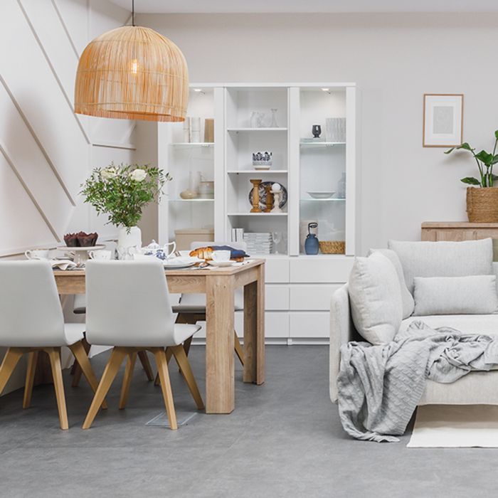 Fribo Tall Narrow 1 Door 3 Drawer Glazed Display Cabinet