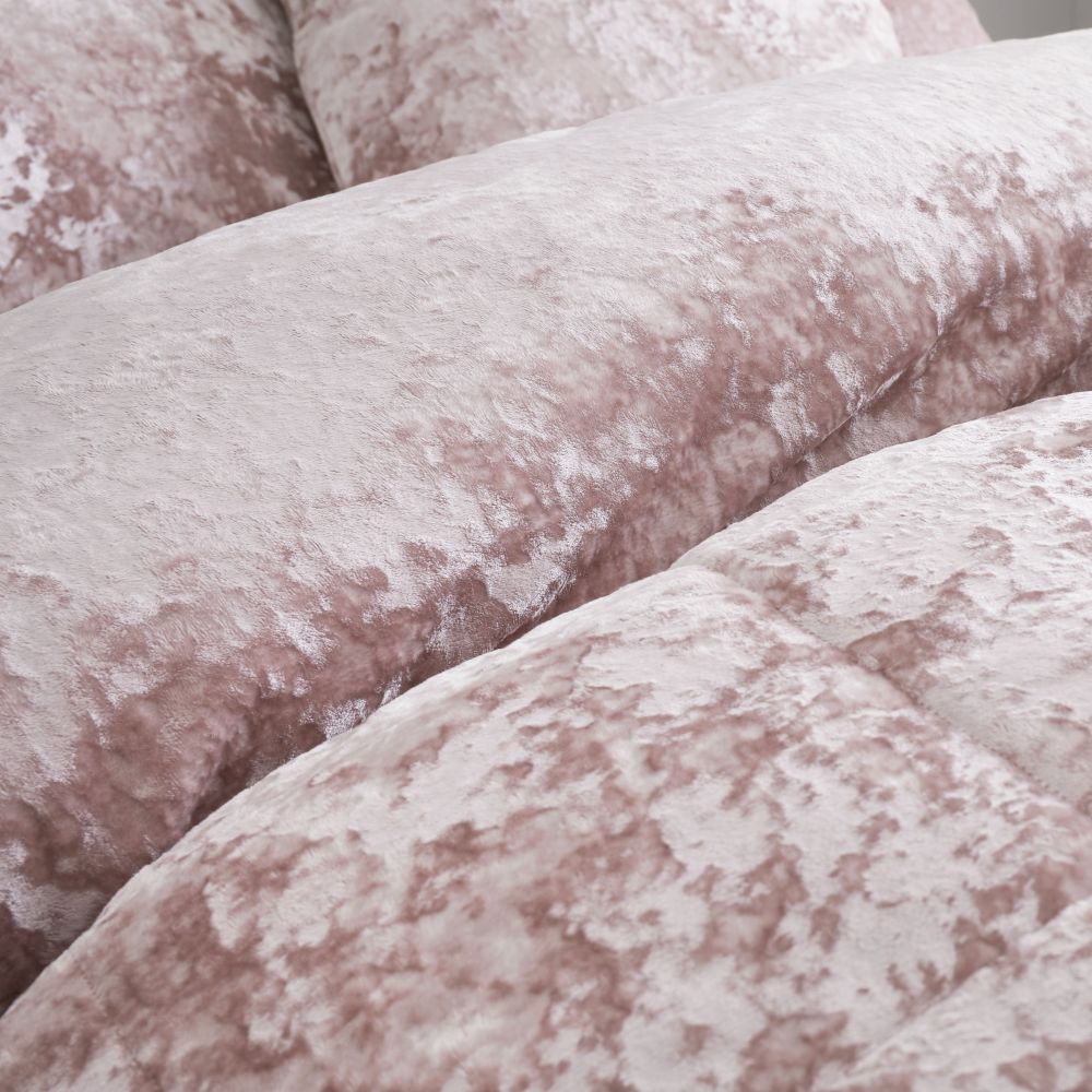 Catherine Lansfield Crushed Velvet Duvet Cover Set with Pillowcases