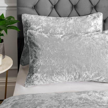 Catherine Lansfield Crushed Velvet Duvet Cover Set with Pillowcases