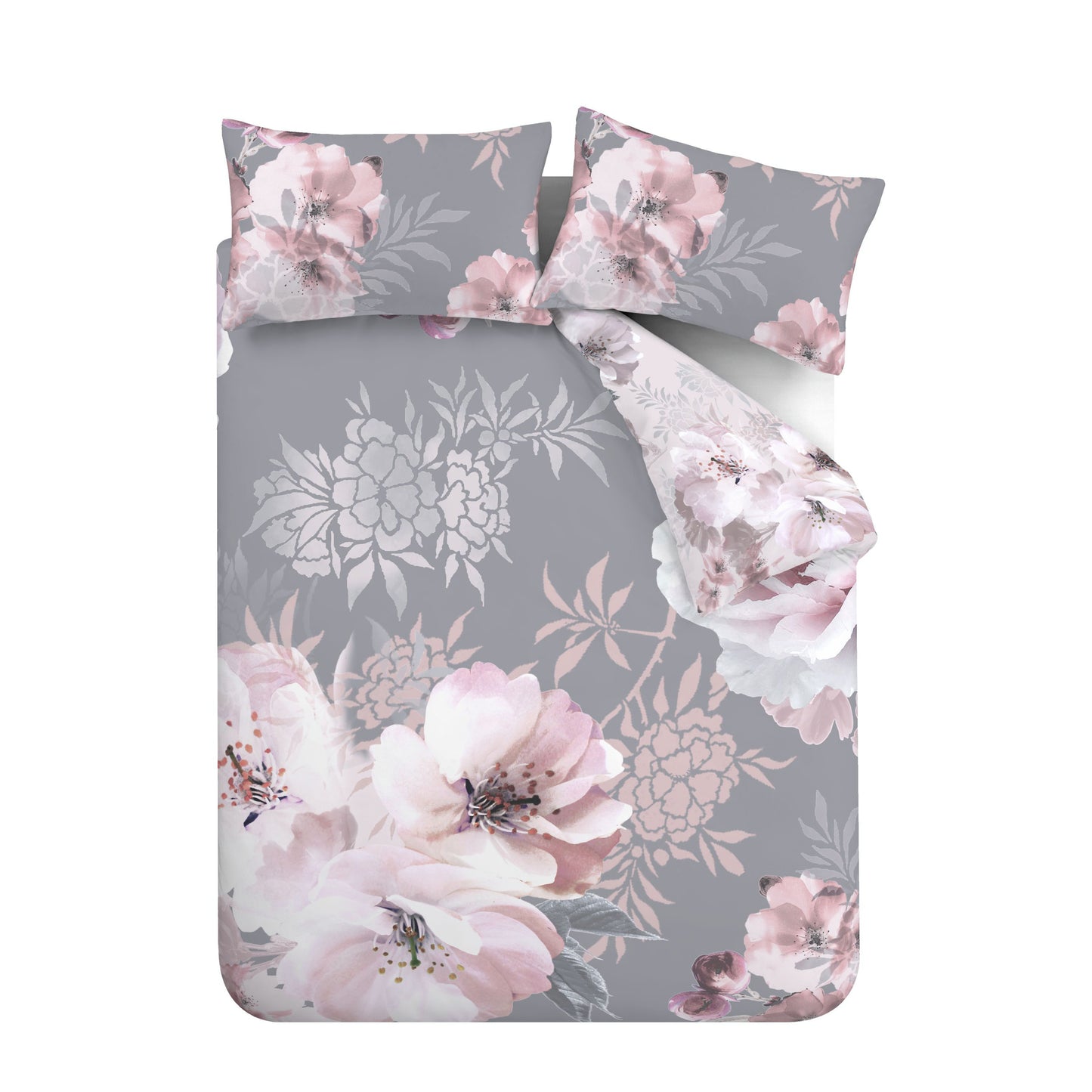 Catherine Lansfield Dramatic Floral Reversible Duvet Cover Set with Pillowcases