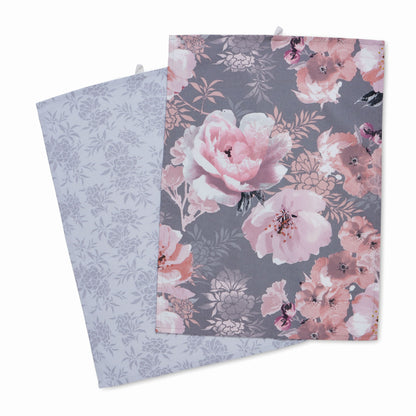 Catherine Lansfield Dramatic Floral Cotton Kitchen Tea Towel Pair